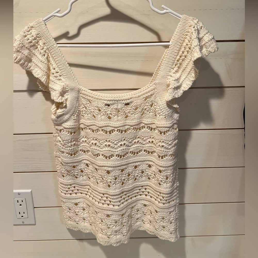 NWT LOFT sweater tank in cream, size S